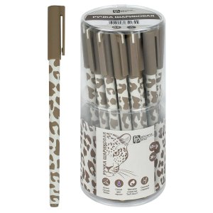 Ручка шариковая арт. 71858 / 30 ЛЕОПАРД БЕЖЕВЫЙ (ПВХ тубус, 30 шт., неавтоматическая, 7х150 мм, цвет