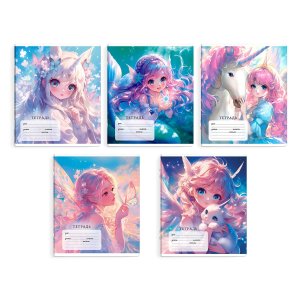 Тетрадь  12л Клетка 68523/ 10 ДЕВОЧКИ-ЭЛЬФЫ /А5+, мягкий переплёт (2 ск