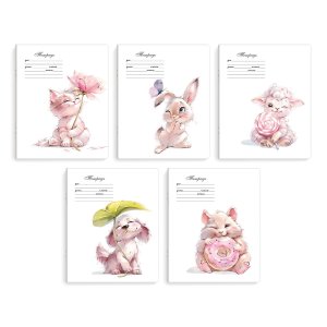 Тетрадь  12л Клетка 70895/ 10 АКВАРЕЛЬНЫЕ ЗВЕРУШКИ /А5+, мягкий переплё