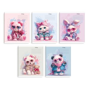 Тетрадь школьная ученическая, 18 л, клетка, арт. 70907/ 10 ДЕРЗКИЕ ЗВЕРУШКИ /А5+, мягкий переплёт (2