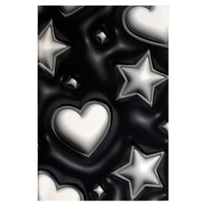 Тетрадь, 32 л. дизайнерский блок(клетка), арт. 70427/ 3D-СЕРДЕЧКИ И ЗВЕЗДЫ/ 141х215 мм, А5 мягкий пе