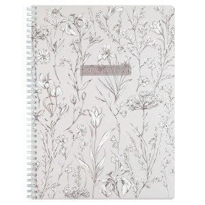 Тетрадь  96л Клетка ЦВЕТОЧНЫЙ ПАТТЕРН/ А4 гребень по длинной стороне, мелован 72638