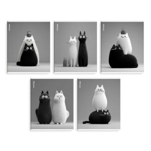 Тетрадь  48л Клетка ЧЕРНО-БЕЛЫЕ КОТЫ 70930