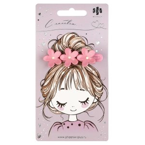 Заколка для волос Зажим ЦВЕТОЧКИ 1 шт в наборе 6,4 см 71764