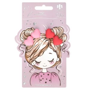 Набор заколок для волос Зажим СЕРДЕЧКИ в наборе 2шт 4 см 71784