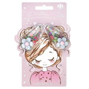 Набор заколок для волос клик-клак ЦВЕТОЧКИ в наборе 2шт 5,5 см 71729