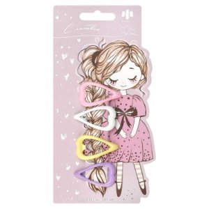 Набор заколок для волос клик-клак СЕРДЕЧКИ 4см  4шт в наборе 71716