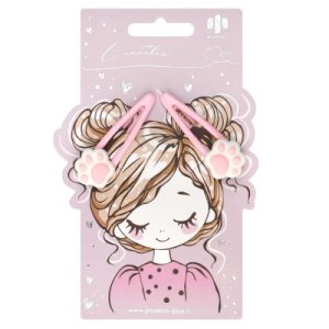 Набор заколок для волос клик-клак ЛАПКИ 5,4 см  2 шт в наборе 71740