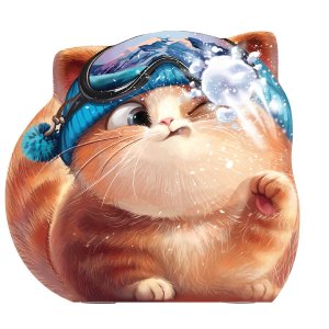 Блокнот 32л  КОТЁНОК И СНЕЖОК 130х120 мм фигурная вырубка мягкий переплёт 72651