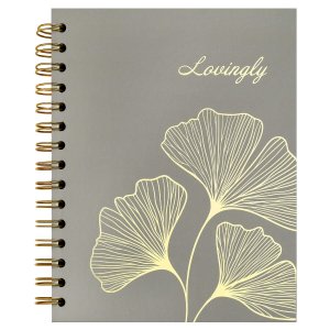 Записная книжка 96л ЗОЛОТЫЕ ЛИСТЬЯ А5+ 164х204 мм твёрдый переплёт на гребне 73404