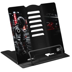 Подставка для книг и учебников ГОНЩИК В ШЛЕМЕ металл 73008