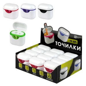 Точилка 2 отвр НЕОН цв ассорти 12 шт 72628