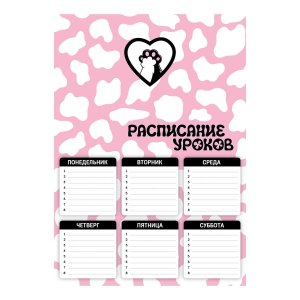 Расписание уроков А4 КОТОЛАПЫ 210x297 мм мелованный картон 72592