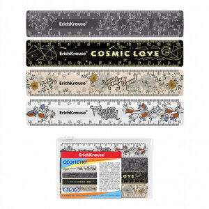 Набор из 4 пласт линеек ErichKrauseR 15см асс в zip пакете 55470