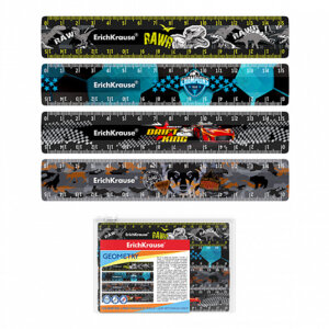 Набор из 4 пласт линеек ErichKrauseR 15см асс из 4 дизайнов в zip-пакете boy 55482