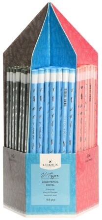 Карандаш ч/г НВ дерево V-TYPE PASTEL заточ трехгранн тубус принт на корп LXLPVT-PA