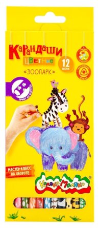 Карандаши 12цв Зоопарк трехгран корп дерев КТПКМ12