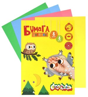 Бумага цв  8цв 8л в папке Мелован БЦМКМ8
