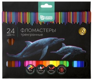 Фломастеры 24цв Дикая Планета классические трехгран корп ФЛ24-ДПЛ
