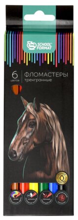 Фломастеры  6цв Дикая Планета классические трехгран корп ФЛ06-ДПЛ