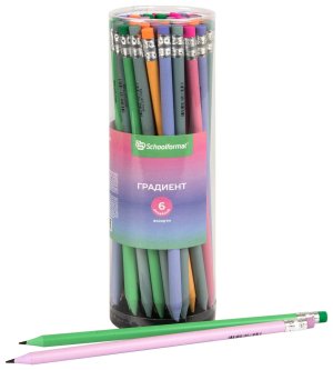 Карандаш ч/г НВ с ластиком ГРАДИЕНТ пластик КЧ-ГД-HB