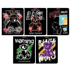 Тетрадь 48л кл Модные мишки обл пластик 14706/4