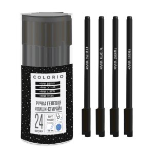 Ручка гелевая пиши-стирай 0,5 мм синяя с покрытием СОФТ ТАЧ Круглый корпус COLB-US20-125ER-PVC24 