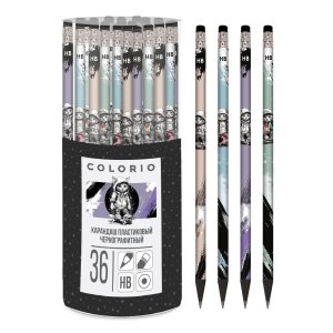 Карандаш чг HB пластиковый с ластиком заточенный Круглый корпуc COMB-US5-102PL-PVC36