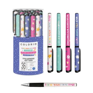 Ручка шариковая 0,5мм синяя СОФТ ТАЧ Круглый корпус COMB-US2-165-PVC36