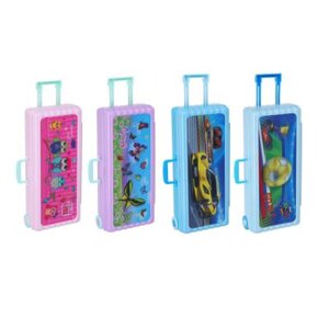 Пенал жесткий в форме чемодана 20,6х8,5х4,2см колеса 2 ручки 1 отд выдвиж планка 238-343