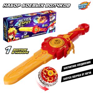 Набор ULTRA SPIN Гладиатор 1 волчок с устройством запуска красный 10174821
