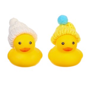 Набор резиновых игрушек для ванны Уточки в шапке 5 см с пищалкой 2 шт 10095803