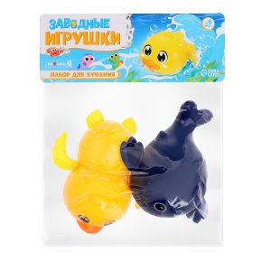 Набор для купания Заводные игрушки SL-07127C 2 шт Утка с китом МИКС 10449576