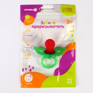 Прорезыватель силиконовый для зубов Ягодка пустышка Красный 2825253