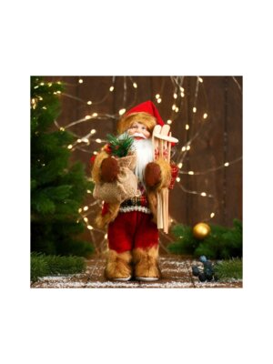 Дед Мороз С мешком и лыжами 30см 2357064