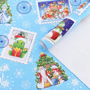 Бумага упаковочная глянцевая Новогоднее волшебство 70х100см 9842379