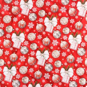 Бумага упаковочная глянц Новогодние игрушки 60×90см 10453991