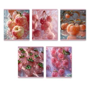 Тетрадь  48л клетка с пластик обложкой Фруктовый водопад 01976