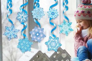 Оформительский набор Спирали со снежинками 13 элементов 03-06