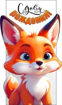 Конверт С Днем Рождения Лисенок дет 90-349-C