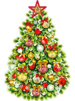 Плакат фигурный Новогодняя ёлка P1-09