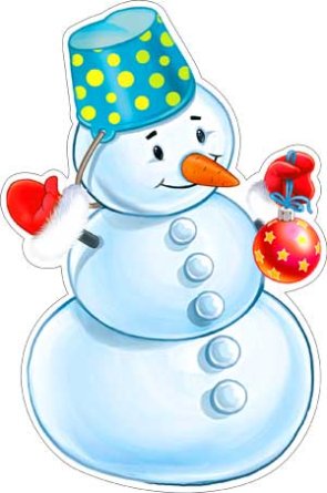 Плакат фигурный мини Снеговик P3-56