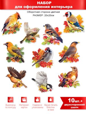 Оформительский набор Птицы 10шт HP-41
