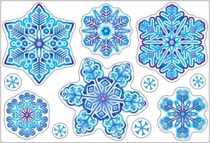 Оформительские наклейки Новогодние снежинки PH4-31