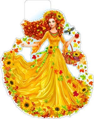 Плакат фигурный Девушка-осень P34-114